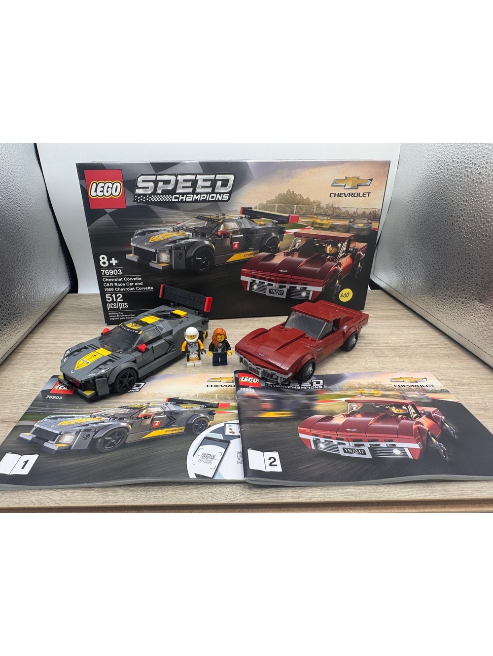 LEGO 76903 Chevrolet Corvette C8.R & 1969 Corvette - Complete w/ Minifigs
